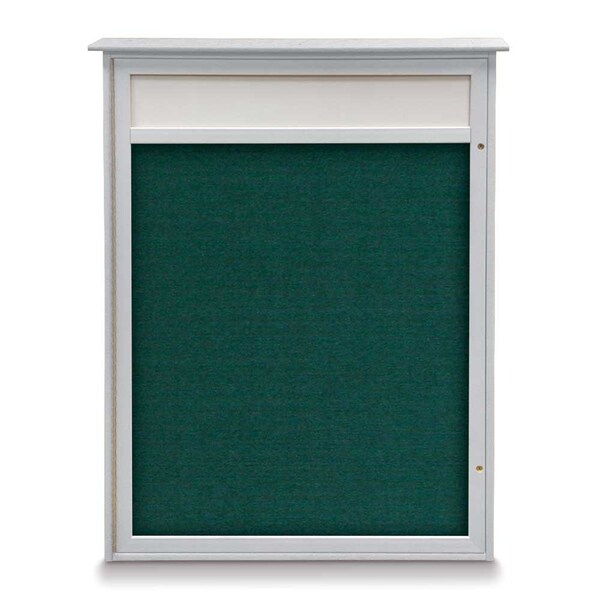 24"x36" 1-Door Enclosed Outdoor Letterboard, Grey Felt/Black Alum
